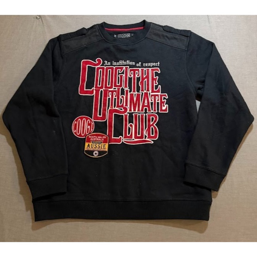 Googi Sweatshirt Ultimate Club Adult L Black Fleece Logo Long Sleeve.